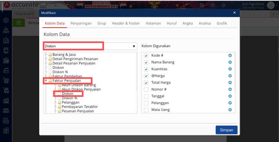 Menampilkan Alokasi Diskon Faktur Pada Laporan Rincian Faktur Penjualan ...